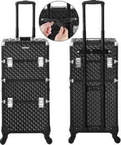 Merkloos Trolley, Make-up Koffer, Cosmetische Koffer, Voor Nageldesign, Make-up Organizer, Koffer Met Draagtas, Zwart JHZ04B 12 Merkloos Trolley, Make-up Koffer, Cosmetische Koffer, Voor Nageldesign, Make-up Organizer, Koffer Met Draagtas, Zwart JHZ04B -Modecosmetica Winkel 1005x1200 7