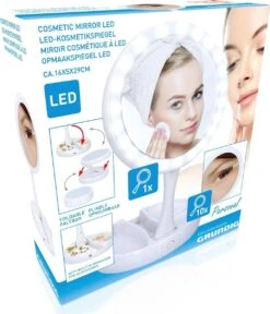 Grundig Opmaakspiegel - LED-verlichting - Opbergruimte Sieraden - Gewone En Vergrotende Spiegel - Wit -Modecosmetica Winkel 1030x1200 6