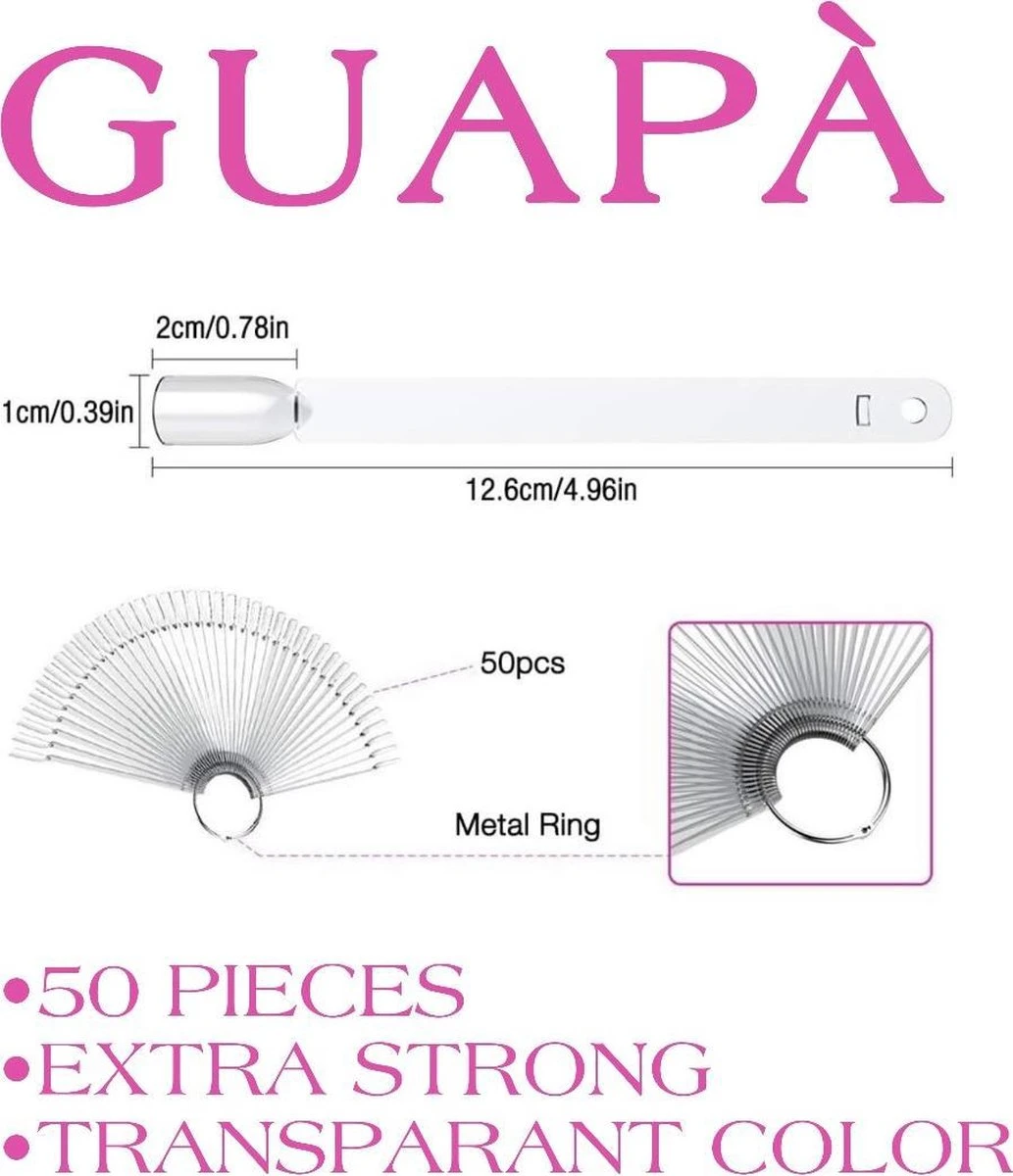 GUAPÀ Kleuren Waaier - Nagel Display Transparant - 50 Stuks - High Quality Color Ring 4 GUAPÀ Kleuren Waaier - Nagel Display Transparant - 50 Stuks - High Quality Color Ring - Image 2