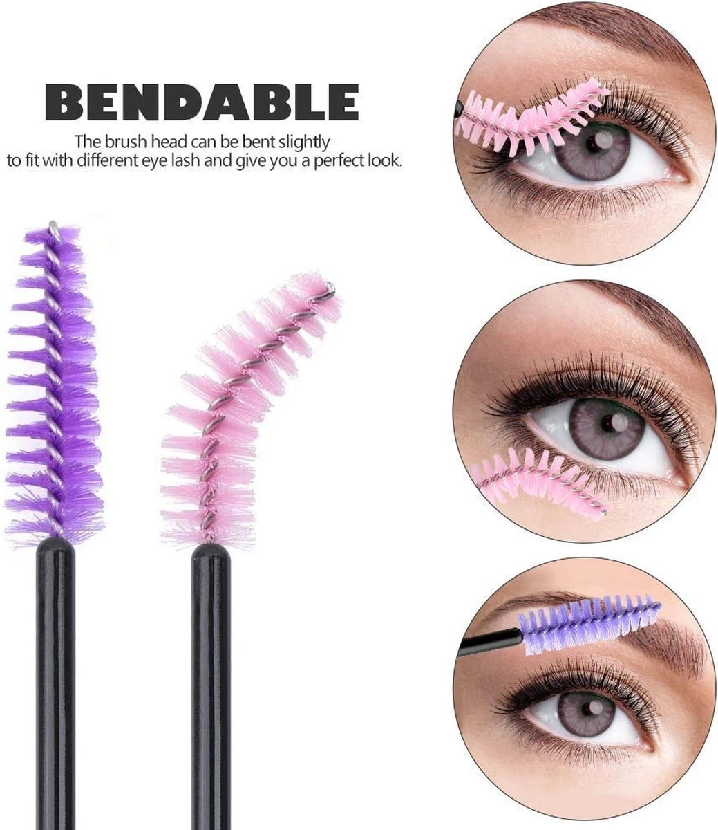 Vardaan Wegwerp Wimper & Wenkbrauw Borstels - Mascara Borsteltjes - Paarse & Roze Borsteltjes Voor Makeup - Mascara Borstel - 50 Stuks 5 Vardaan Wegwerp Wimper & Wenkbrauw Borstels - Mascara Borsteltjes - Paarse & Roze Borsteltjes Voor Makeup - Mascara Borstel - 50 Stuks - Image 3