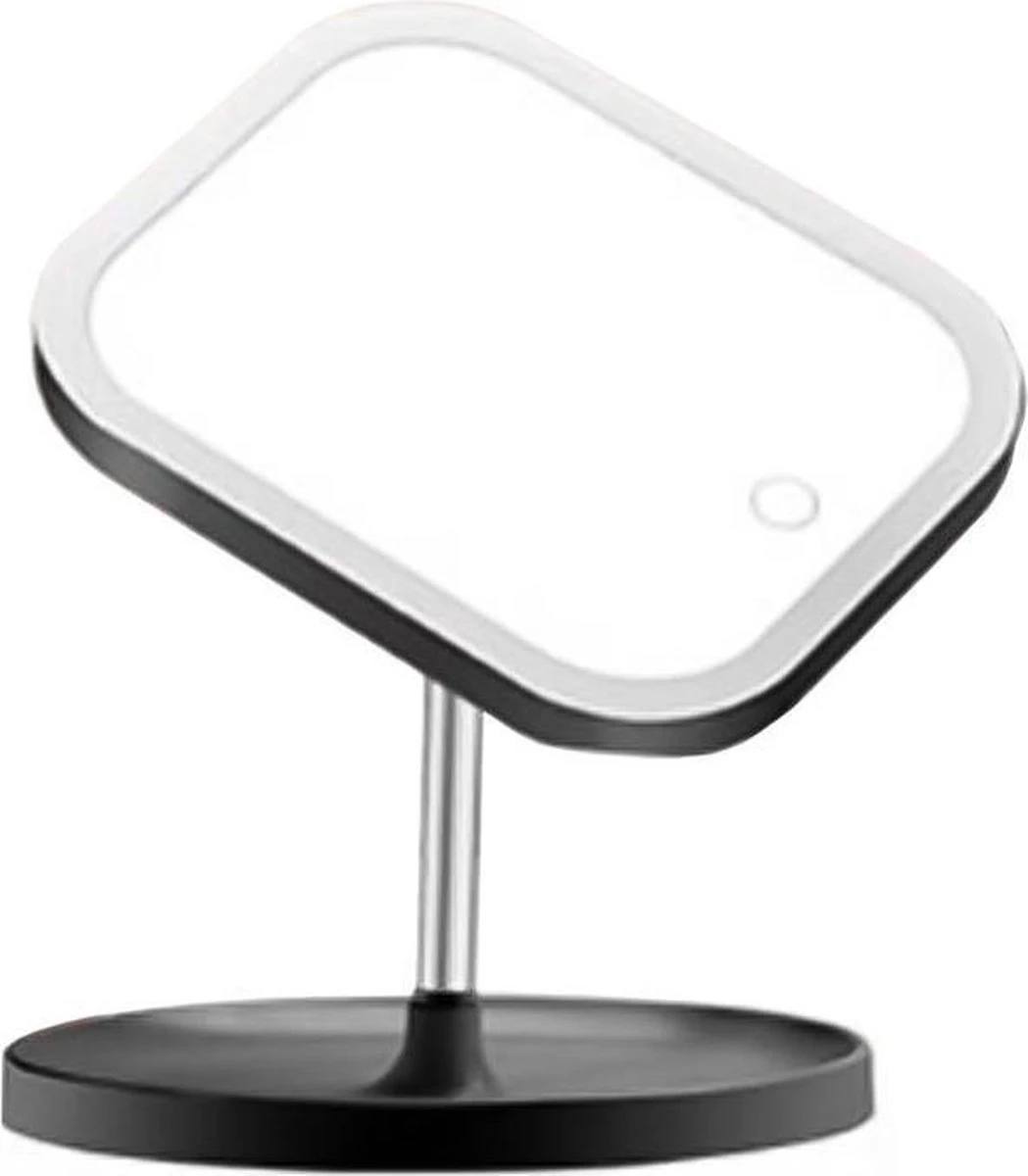 LYVION Make-up Spiegel Op Standaard Met LED / Met 3 Lichtkleuren / Make-up Spiegel / Make-up Standaard / Werkt Op 4 AAA-batterijen Of Micro USB Kabel / Touch - Zwart 4 LYVION Make-up Spiegel Op Standaard Met LED / Met 3 Lichtkleuren / Make-up Spiegel / Make-up Standaard / Werkt Op 4 AAA-batterijen Of Micro USB Kabel / Touch - Zwart - Image 2