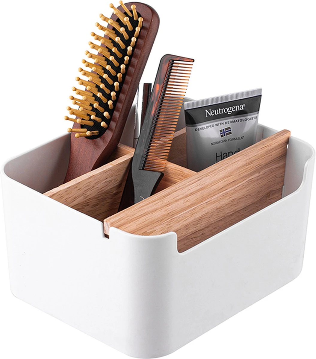 Altom Design Badkamer Orginazer 5-vaks - Gemaakt Van Ecologisch Bamboe - 18 X 14,5 X 9,5 Cm - Wit Bruin - Natura Line - Bamboo - Make-up Opbergbox 3 Altom Design Badkamer Orginazer 5-vaks - Gemaakt Van Ecologisch Bamboe - 18 X 14,5 X 9,5 Cm - Wit Bruin - Natura Line - Bamboo - Make-up Opbergbox