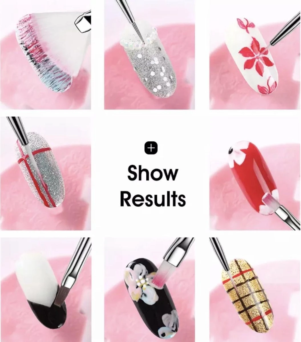 Merkloos Professionele Color Gel - Gel / Acryl & Nail Art Penselen Set - 8-Delig 4 Merkloos Professionele Color Gel - Gel / Acryl & Nail Art Penselen Set - 8-Delig - Image 2