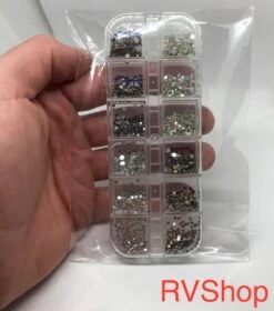 Nagel Decoratie Set - 12 Vormen - 3D - Bling Bling - Zilver - Parelmoer - Diamant -Modecosmetica Winkel 1058x1200 2