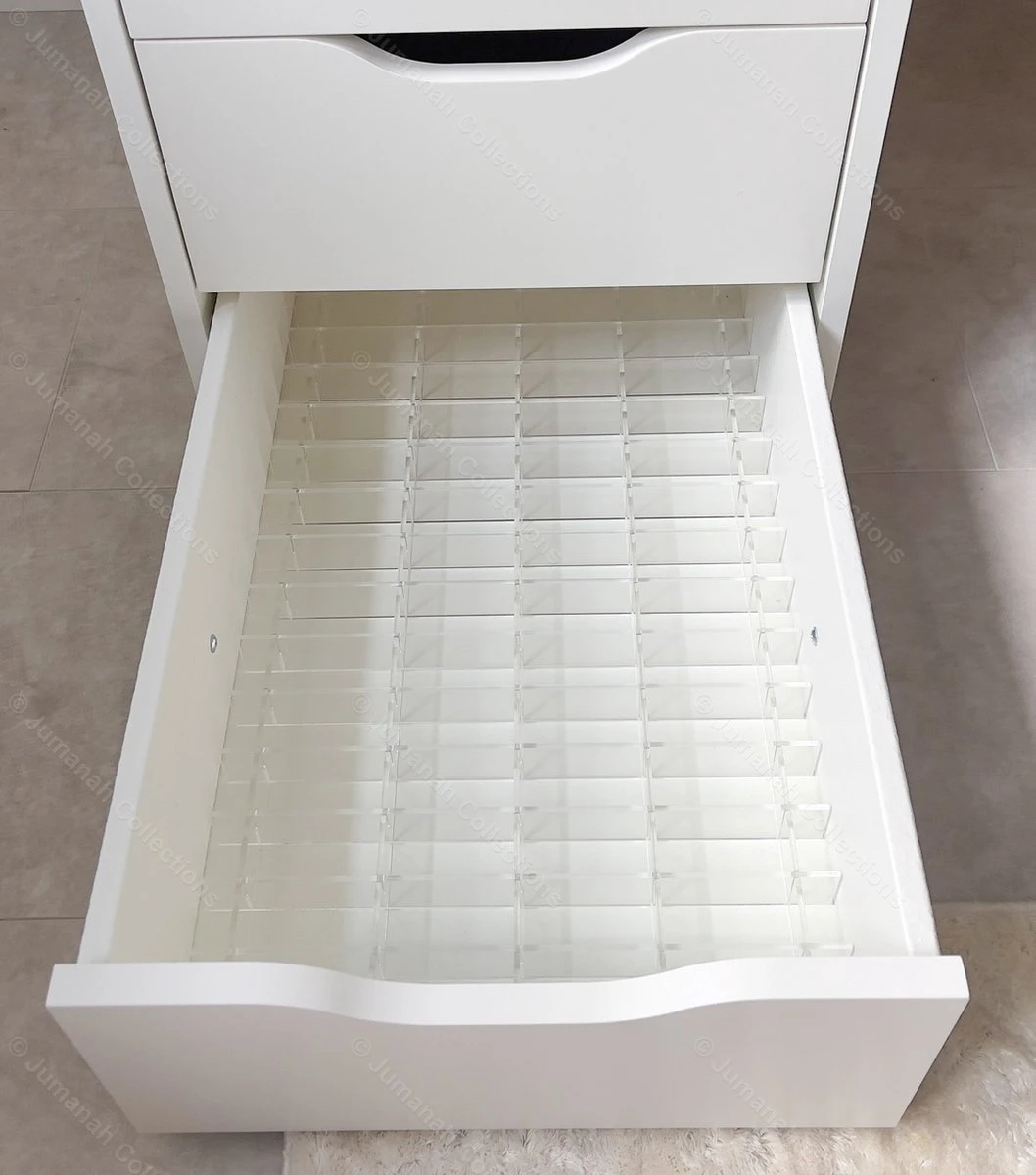 Jumanah® Collections "Sorted" - Large - Set A - Make Up Organizer Ladeverdeler Transparant Acryl- Ikea Alex 5 Ladeblok 5 Jumanah® Collections "Sorted" - Large - Set A - Make Up Organizer Ladeverdeler Transparant Acryl- Ikea Alex 5 Ladeblok - Image 3