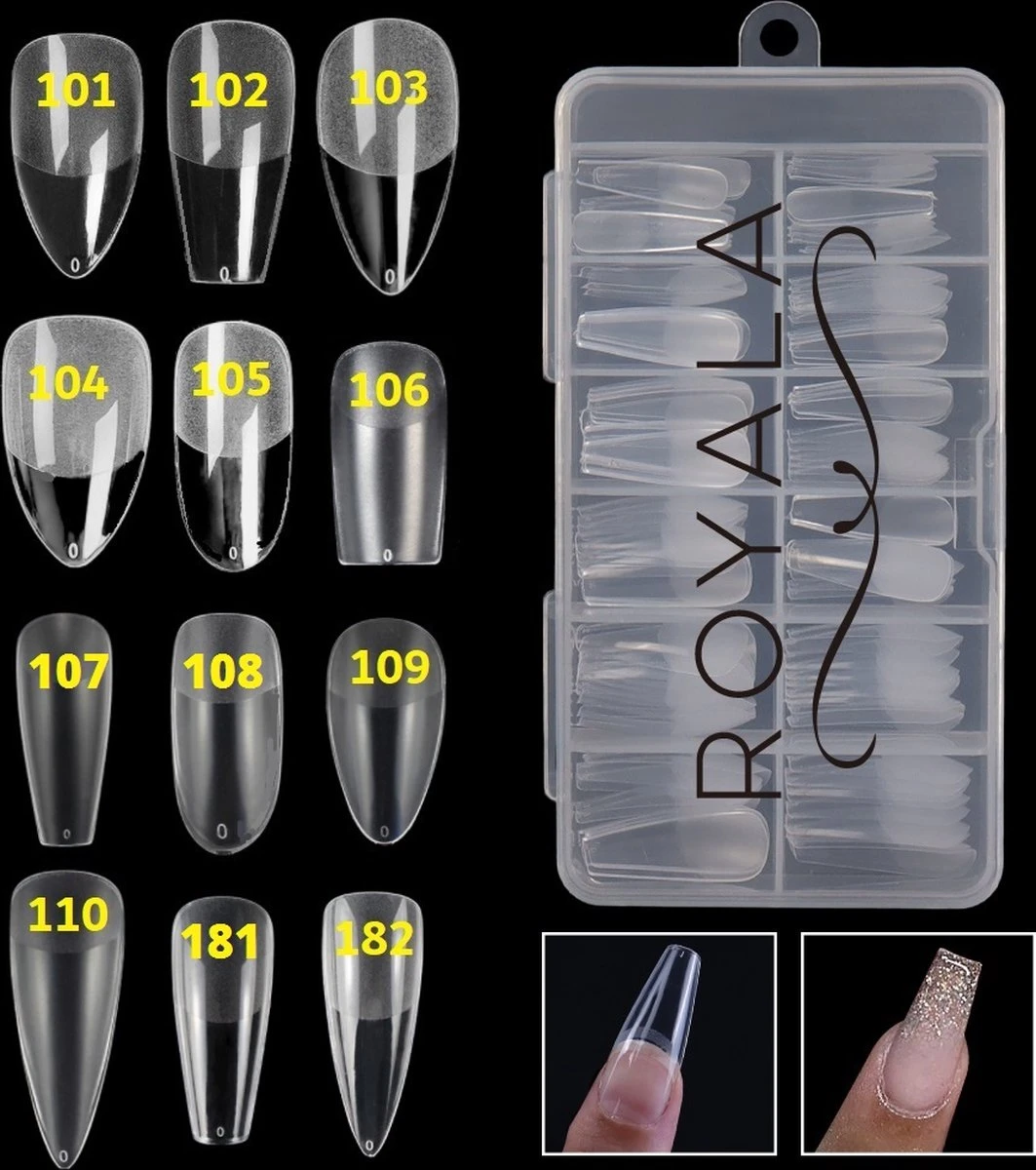 Royala 182 - Waterdrop Half Frosted - Full Cover - Nageltips - Nepnagels - Plaknagels - In Assortimentsbox - 120 Stuks 12 Maten - Voor Gellak Acrylnagellak En PolyGel Nagels - Royala Frosted Tips Line 6 Royala 182 - Waterdrop Half Frosted - Full Cover - Nageltips - Nepnagels - Plaknagels - In Assortimentsbox - 120 Stuks 12 Maten - Voor Gellak Acrylnagellak En PolyGel Nagels - Royala Frosted Tips Line - Image 4