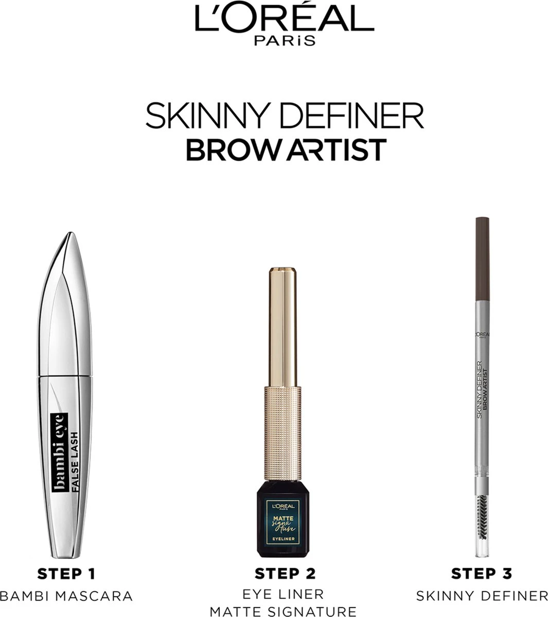 L’Oréal Paris Brow Artist Skinny Definer Wenkbrauwpotlood - 105 Brunette - Ultradun 8 L’Oréal Paris Brow Artist Skinny Definer Wenkbrauwpotlood - 105 Brunette - Ultradun - Image 6