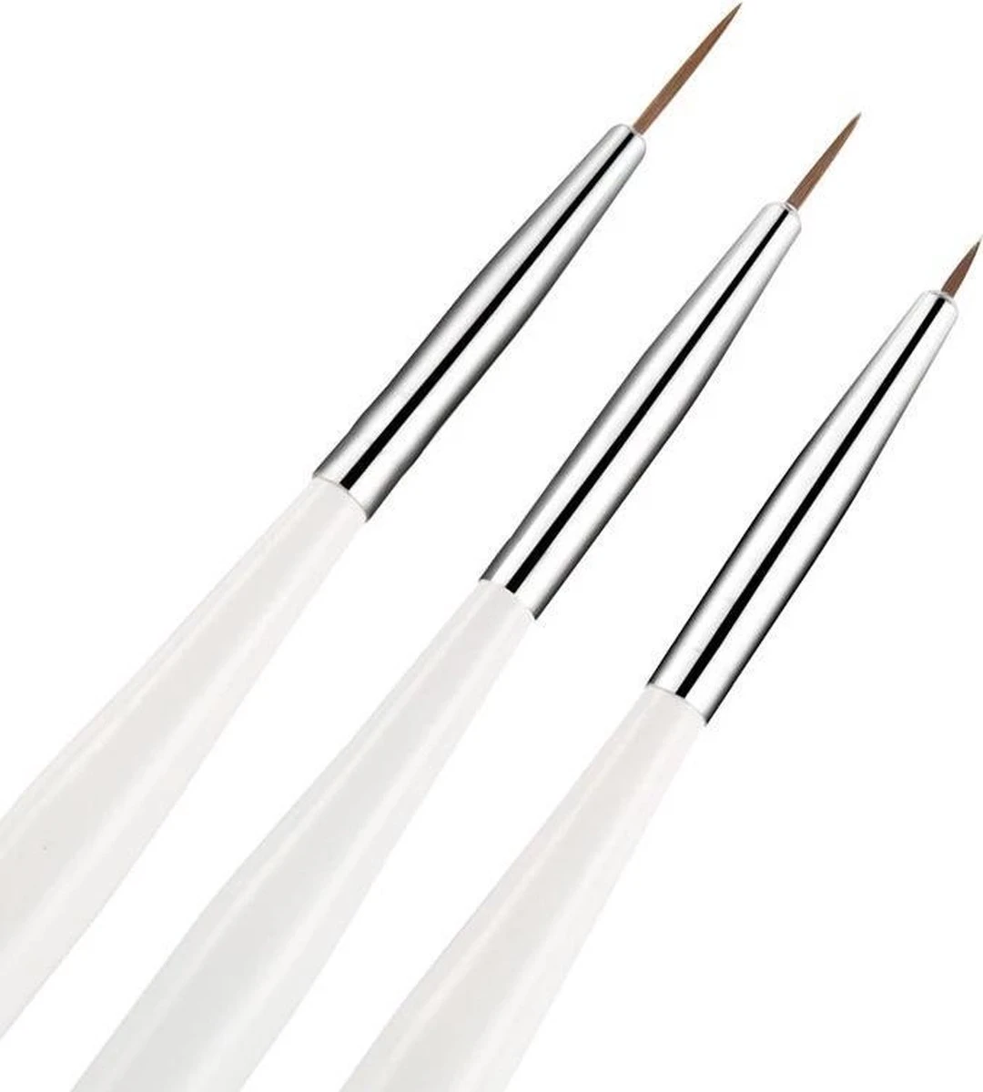 Merkloos Nail Art 3 Witte Penselen - Kwast - Eyelinerkwast - Liner - Brush - Fineliner - Totaal 3 Kwasten 5 Merkloos Nail Art 3 Witte Penselen - Kwast - Eyelinerkwast - Liner - Brush - Fineliner - Totaal 3 Kwasten - Image 3