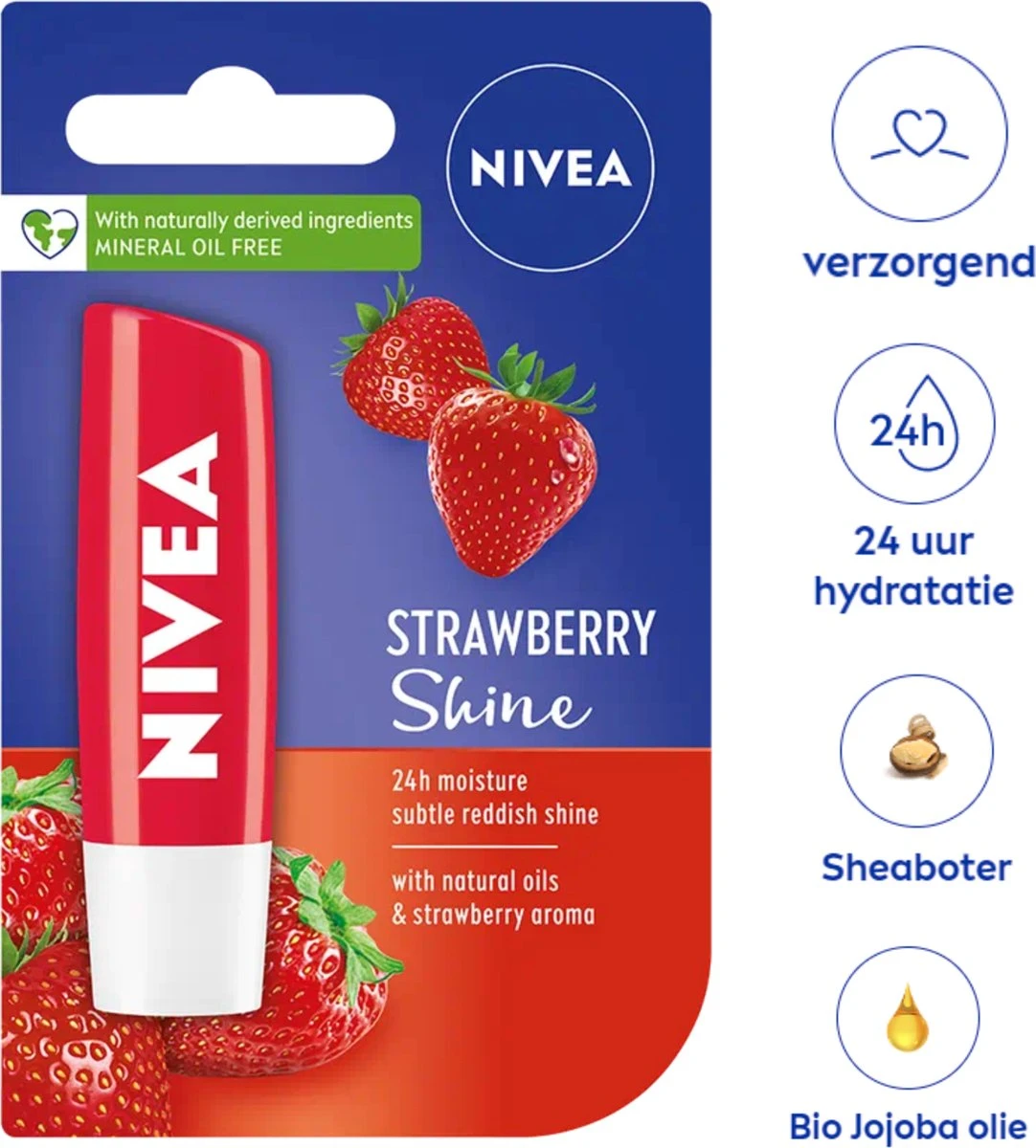 Nivea - Labello Strawberry Shine Lippenbalsem - 5,5 Ml Stick - Lipbalsem - Lipbalm - Lipverzorging - Verrijkt Met Shea Boter En Bio Jojoba Olie 6 Nivea - Labello Strawberry Shine Lippenbalsem - 5,5 Ml Stick - Lipbalsem - Lipbalm - Lipverzorging - Verrijkt Met Shea Boter En Bio Jojoba Olie - Image 4