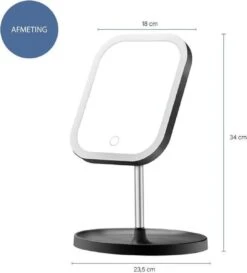 LYVION Make-up Spiegel Op Standaard Met LED / Met 3 Lichtkleuren / Make-up Spiegel / Make-up Standaard / Werkt Op 4 AAA-batterijen Of Micro USB Kabel / Touch - Zwart 12 LYVION Make-up Spiegel Op Standaard Met LED / Met 3 Lichtkleuren / Make-up Spiegel / Make-up Standaard / Werkt Op 4 AAA-batterijen Of Micro USB Kabel / Touch - Zwart -Modecosmetica Winkel 1086x1200 4