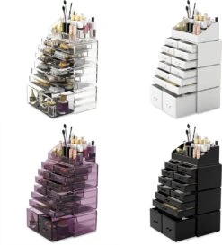 Make-up Cosmetische Organizer Opbergladen Display Dozen Case Met Laden (12D, Transparant) -Modecosmetica Winkel 1087x1200 3