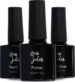 Miss Jules® Base & Top Coat & Primer 24 Ml - Gellak - Goede Aanhechting - Blijvend Glanzende Nagels