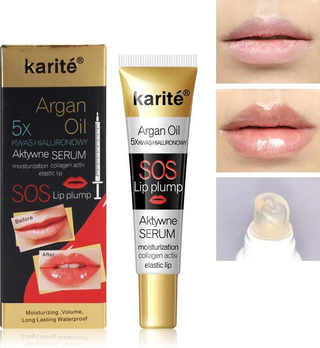 Karité SOS Lip Plumping Gloss - Lip Plumper - Vollere Lippen - Collageen - Argan Olie - Gehydrateerde Lippen - Lipgloss 3 Karité SOS Lip Plumping Gloss - Lip Plumper - Vollere Lippen - Collageen - Argan Olie - Gehydrateerde Lippen - Lipgloss