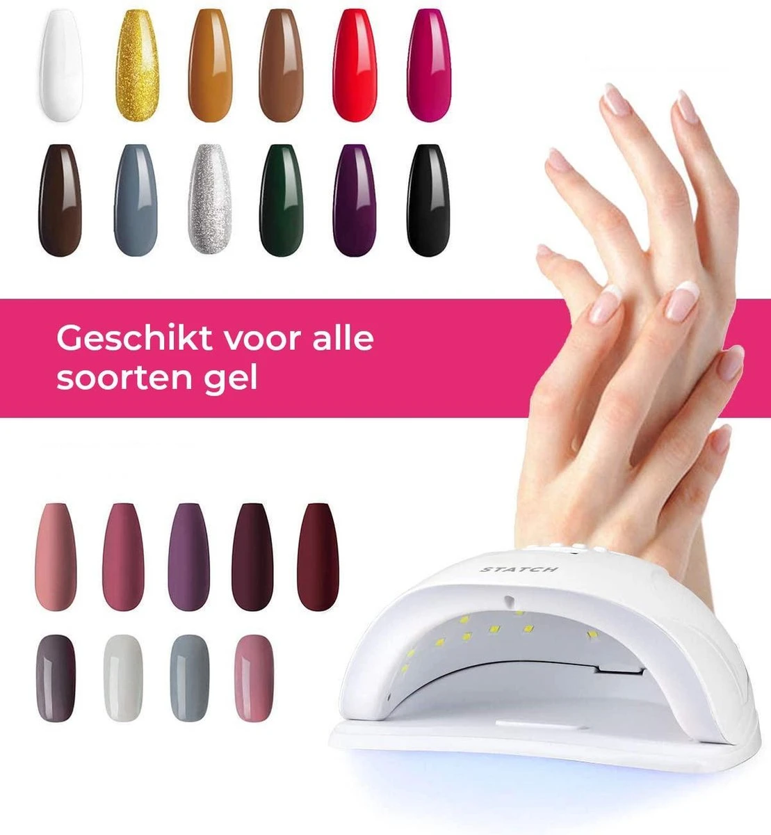Statch LED Nageldroger Voor Gelnagels - Inclusief Bewegingssensor En Timer – 36LED Lampen- LCD Display 6 Statch LED Nageldroger Voor Gelnagels - Inclusief Bewegingssensor En Timer – 36LED Lampen- LCD Display - Image 4