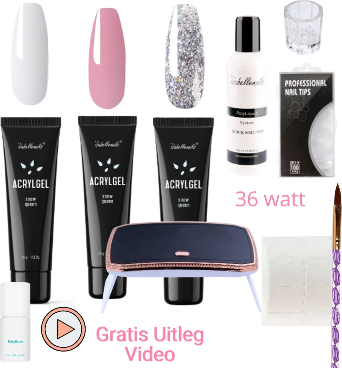 Complete Set - Polygel Nagels - Polygel Kit - Nagel Poly Gel Kit - Starterset Voor Acrylgel - Poly Gel Kit - Gelnagels - Acryl 3 Complete Set - Polygel Nagels - Polygel Kit - Nagel Poly Gel Kit - Starterset Voor Acrylgel - Poly Gel Kit - Gelnagels - Acryl