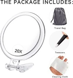5 Inch, 20x Vergrotende Spiegel, Tweezijdige Spiegel, 20X/1x Vergroting, Opvouwbare Make-upspiegel Met Handheld/standaard, Gebruik Voor Make-up Toepassing, Pincet, En Mee-eter/smetverwijdering. (zilver) 15 5 Inch, 20x Vergrotende Spiegel, Tweezijdige Spiegel, 20X/1x Vergroting, Opvouwbare Make-upspiegel Met Handheld/standaard, Gebruik Voor Make-up Toepassing, Pincet, En Mee-eter/smetverwijdering. (zilver) -Modecosmetica Winkel 1125x1200 8