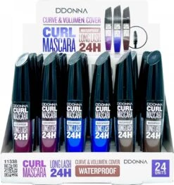 D'Donna - Curl Mascara - Blauw - Waterproof - 1 Flesje Met 8 Gram Inhoud -Modecosmetica Winkel 1128x1200 7
