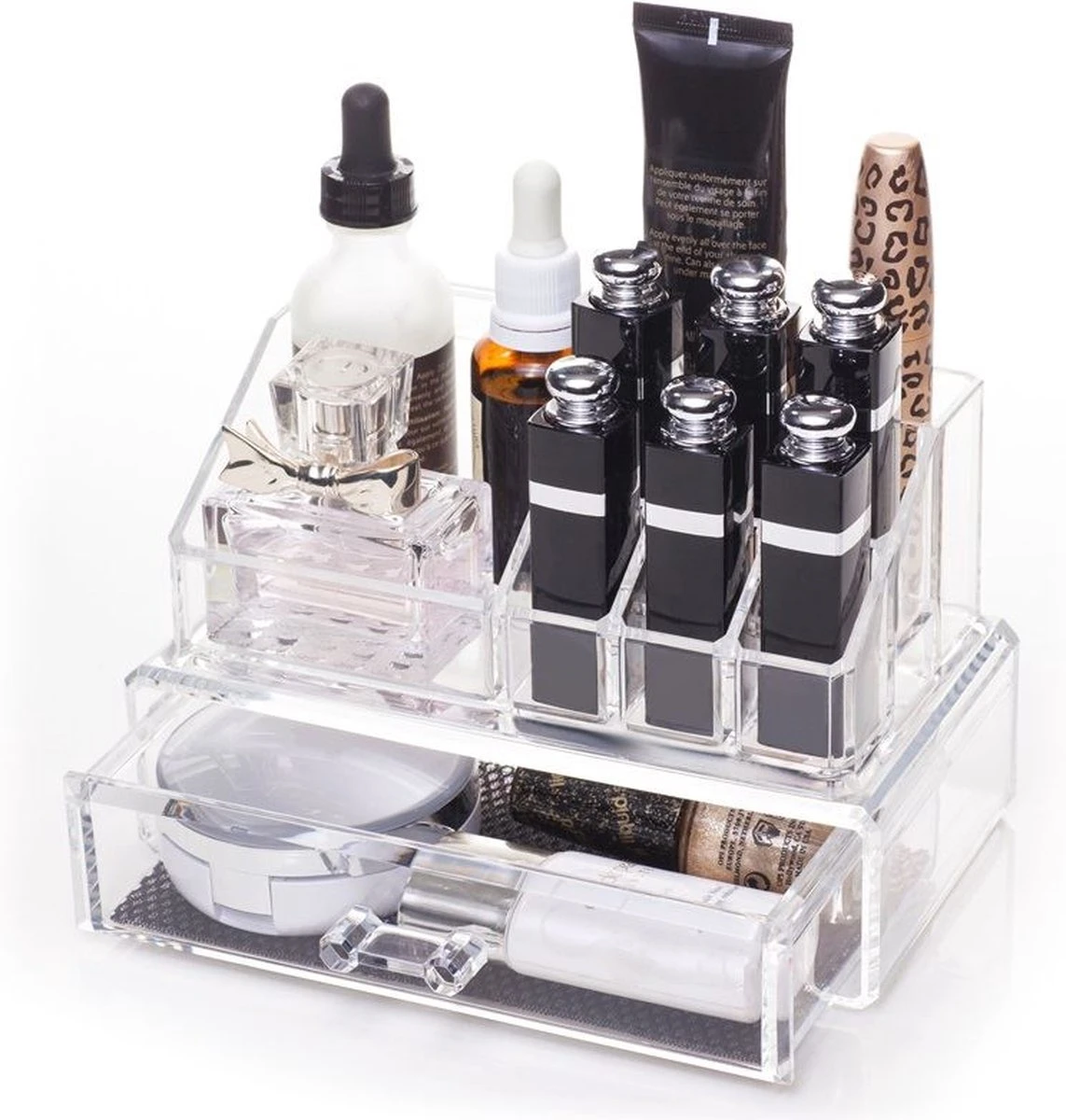 UNIQ Make-up Organizer Met 1 Lade SF-1061 (U310) - Cosmetica Opbergdoos - Transparant 3 UNIQ Make-up Organizer Met 1 Lade SF-1061 (U310) - Cosmetica Opbergdoos - Transparant