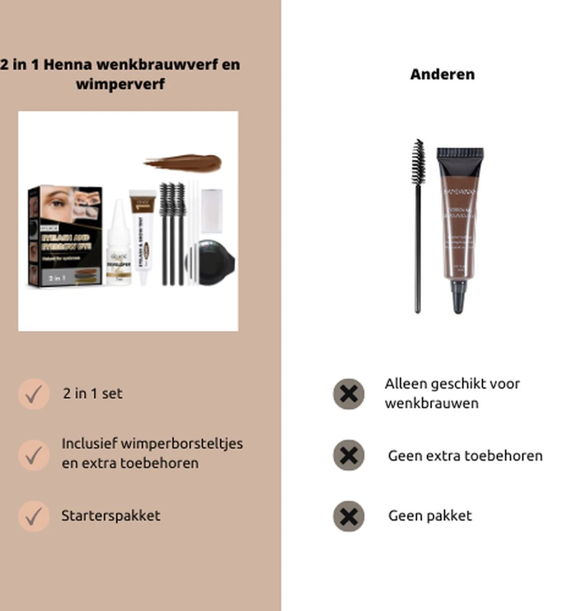 2 In 1 - Henna Wenkbrauwverf En Wimperverf - Bruin - Henna Brows - DIY Henna Brows Kit - Starterspakket 7 2 In 1 - Henna Wenkbrauwverf En Wimperverf - Bruin - Henna Brows - DIY Henna Brows Kit - Starterspakket - Image 5