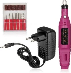 Merkloos Electrische Nagelvijl - Vijl Met Freesjes En Rolletjes - Roze-