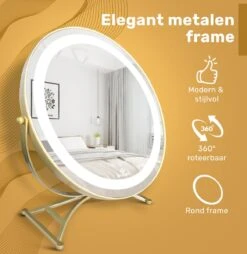 Great's® Make Up Spiegel Met LED Verlichting - ⌀ 40cm - Visagie Spiegel Rond - Extra Close Up Spiegeltje 10x - Goud 11 Great's® Make Up Spiegel Met LED Verlichting - ⌀ 40cm - Visagie Spiegel Rond - Extra Close Up Spiegeltje 10x - Goud -Modecosmetica Winkel 1166x1200 6