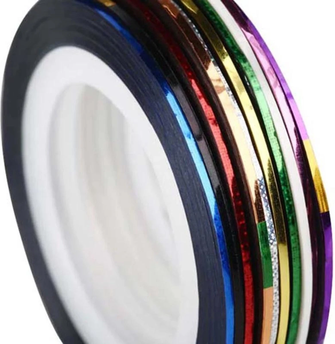 10 Rolletjes Striper 1mm Nail Art Striping Tape / Sparkolia Decoratie Sticker Nagel / Multicolor Gemengde Kleuren 5 10 Rolletjes Striper 1mm Nail Art Striping Tape / Sparkolia Decoratie Sticker Nagel / Multicolor Gemengde Kleuren - Image 3