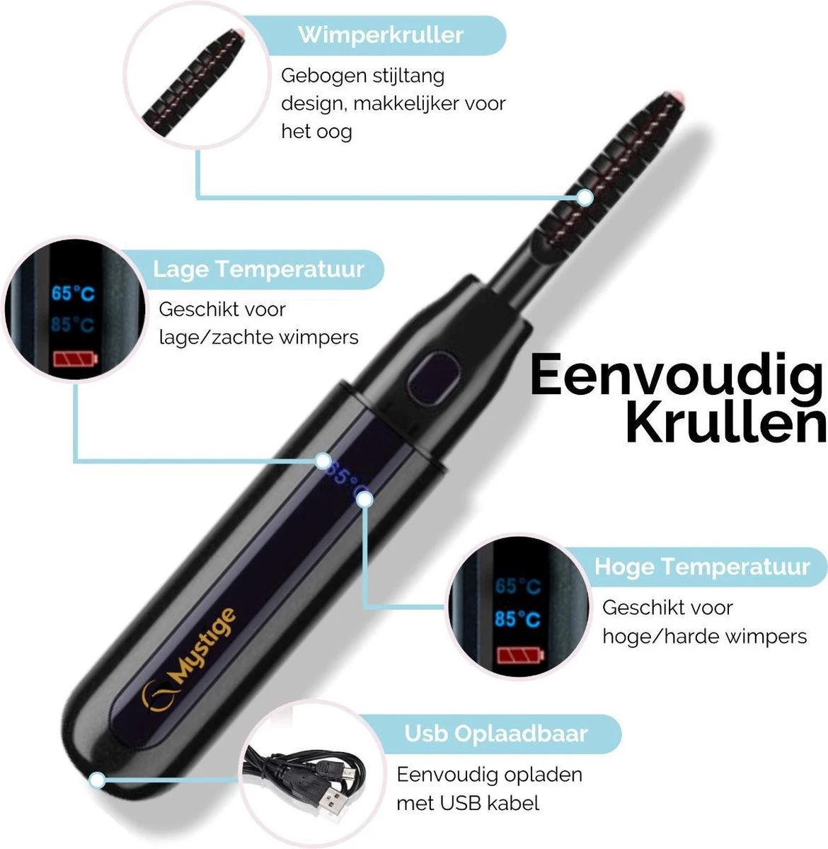 3-Delige Elektrische Wimperkruller Set – Incl. Wimperserum & Wimperborstel – Wimperlifting Set – Lash Lift – Lange, Gekrulde En Volle Wimpers – Eyelash Curler 4 3-Delige Elektrische Wimperkruller Set – Incl. Wimperserum & Wimperborstel – Wimperlifting Set – Lash Lift – Lange, Gekrulde En Volle Wimpers – Eyelash Curler - Image 2