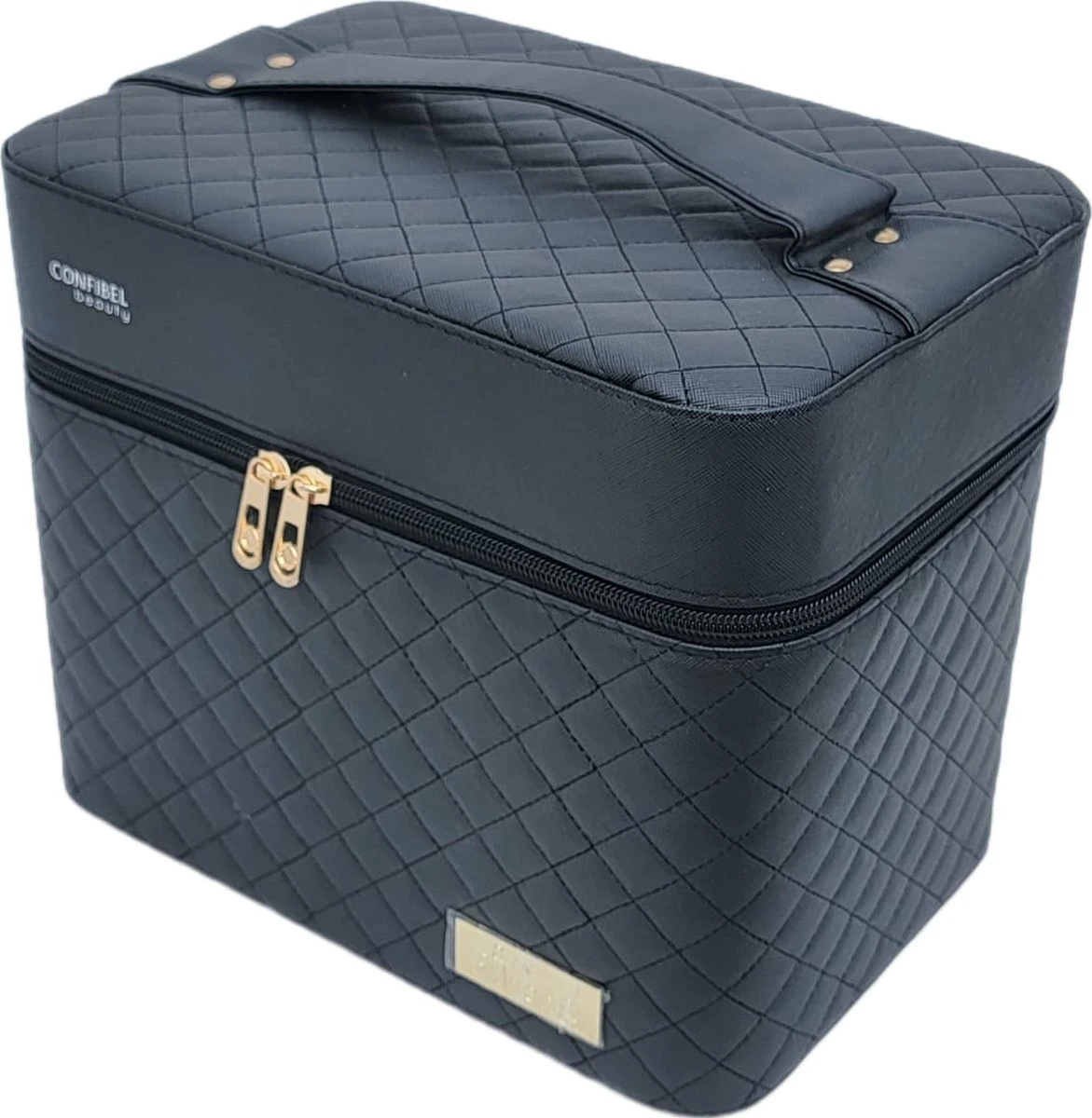 Confibel Make Up Koffer - Uitklapbaar - 5 Opbergbakken - Met Spiegel - Zwart 10 Confibel Make Up Koffer - Uitklapbaar - 5 Opbergbakken - Met Spiegel - Zwart - Image 8