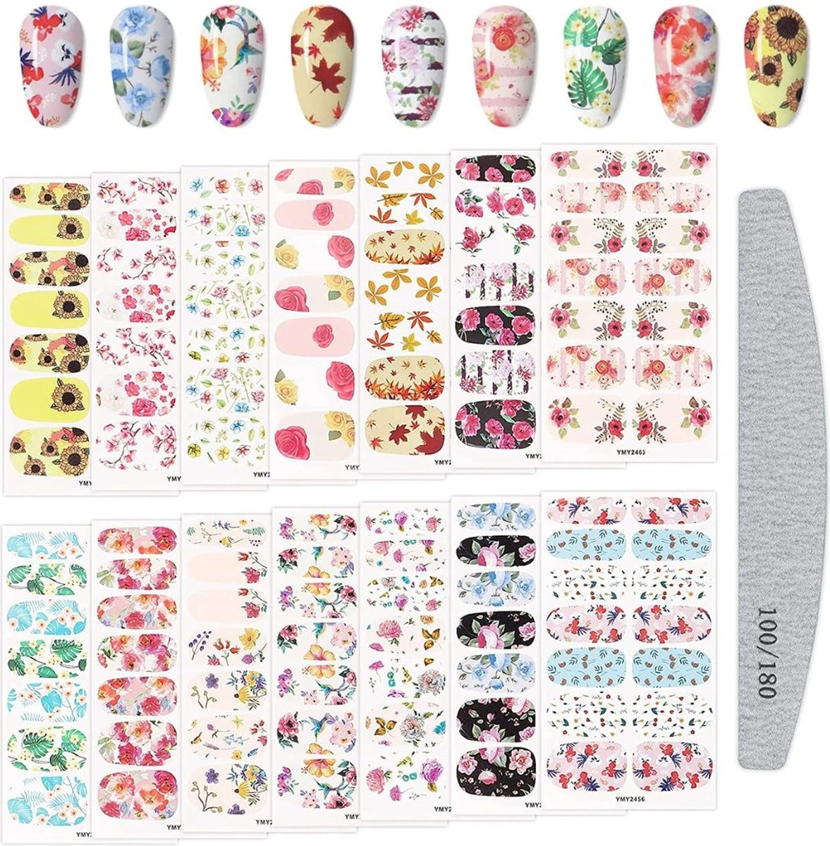 GUAPÀ® Nagelstickers & Nail Wraps - Nail Art - Nagel Folie - Diverse Kleuren Nail Wrap - 14 Vellen Nagelstickers | Bloemen Nagelstickers | Nagellak Folie 3 GUAPÀ® Nagelstickers & Nail Wraps - Nail Art - Nagel Folie - Diverse Kleuren Nail Wrap - 14 Vellen Nagelstickers | Bloemen Nagelstickers | Nagellak Folie