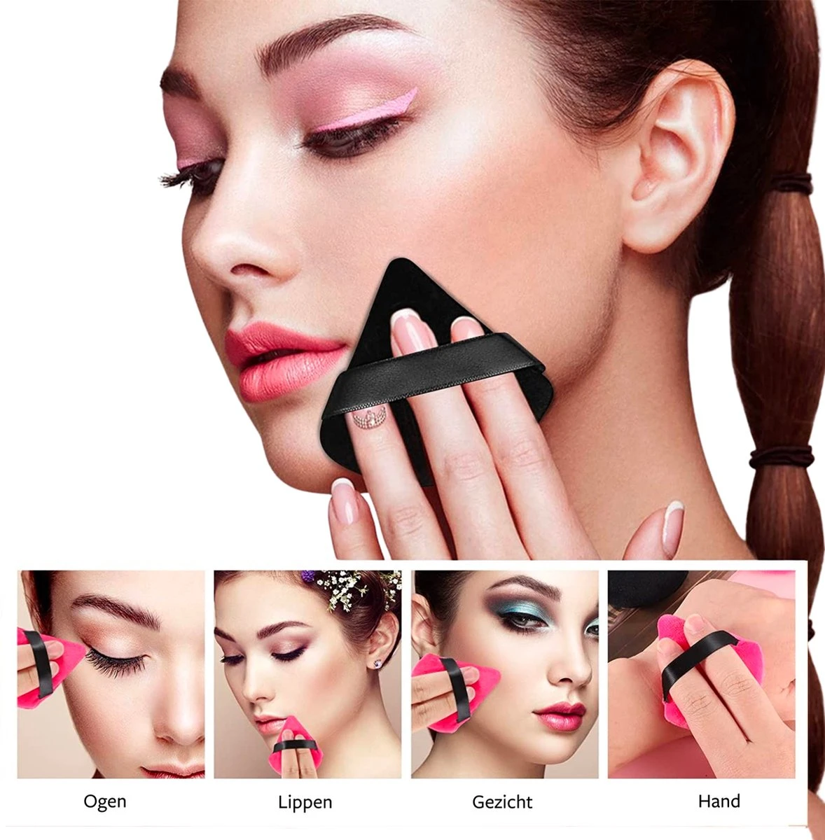 Merkloos Powder Puff Driehoek - Beauty Blender - Powder Puff - Poederdons - 12 Stuks - Zwart 6 Merkloos Powder Puff Driehoek - Beauty Blender - Powder Puff - Poederdons - 12 Stuks - Zwart - Image 4