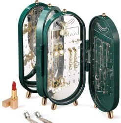 PIXMY® - Groen - Sieradenhouder - Oorbellenrekje - Sieradenrekje - Sieraden Organizer - Sieraden Doos - Sieraden Opbergen