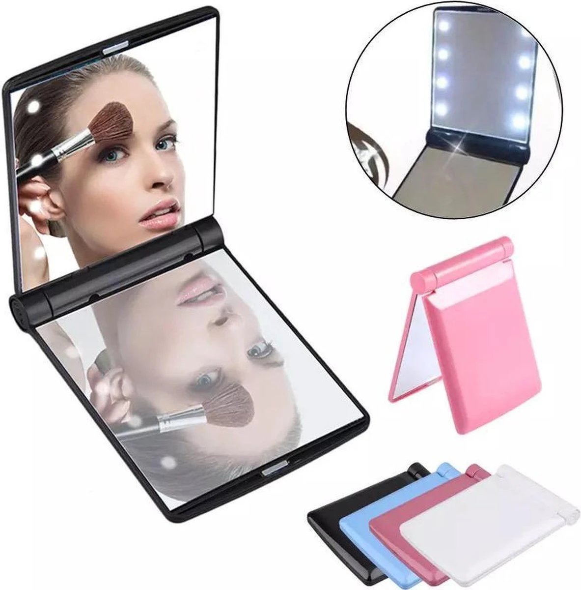 Compacte Make-up Spiegel- LED Mirror- Inklapbaar Met Verlichting- Draagbare Mini Make-up Spiegel 7 Compacte Make-up Spiegel- LED Mirror- Inklapbaar Met Verlichting- Draagbare Mini Make-up Spiegel - Image 5