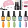 Mtssii - Gelnagel Kit - 5 ZOMER KLEUREN Gellak - Blauw, Groen, Oranje/nude, Geel En Lila- Starterkit - Manicure Set - 54 Watt UV Lamp - Gel Nagels -Modecosmetica Winkel 1185x1200 1