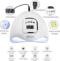 Merkloos Daniqqi - 80 Watt UV LED Lamp Nagels - 45 Leds Nagellamp - Wit -Modecosmetica Winkel 1185x1200 2