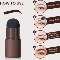 EverToys Wenkbrauw Stempel - Plus Poeder - Eye Brow Stamp - Kit - Trimmer - Potlood - Lash Lift - Stick - Potlood - Set - Bruin -Modecosmetica Winkel 1187x1200 22