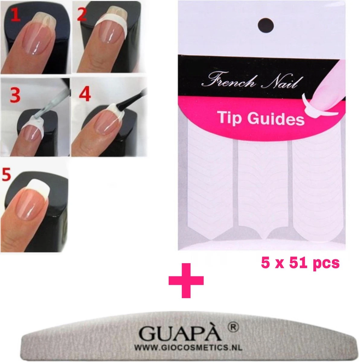 GUAPÀ® French Manicure Stickers | Tip Guides | Nagel Sjablonen | Smile Line Nagels | 5 X 51 Nagelstickers 3 GUAPÀ® French Manicure Stickers | Tip Guides | Nagel Sjablonen | Smile Line Nagels | 5 X 51 Nagelstickers