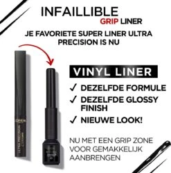 L'Oréal Paris Infailible Gip 24h Vinyl Liquid Liner Zwart - 3ml -Modecosmetica Winkel 1191x1200 21