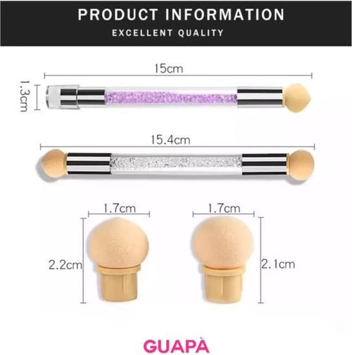 GUAPÀ - Nail Art Blooming Spons & Stempel Penseel Voor Het Maken Van Babyboom En Holografisch Effecten Op Je Nagels - Kleur Roze 9 GUAPÀ - Nail Art Blooming Spons & Stempel Penseel Voor Het Maken Van Babyboom En Holografisch Effecten Op Je Nagels - Kleur Roze - Image 7