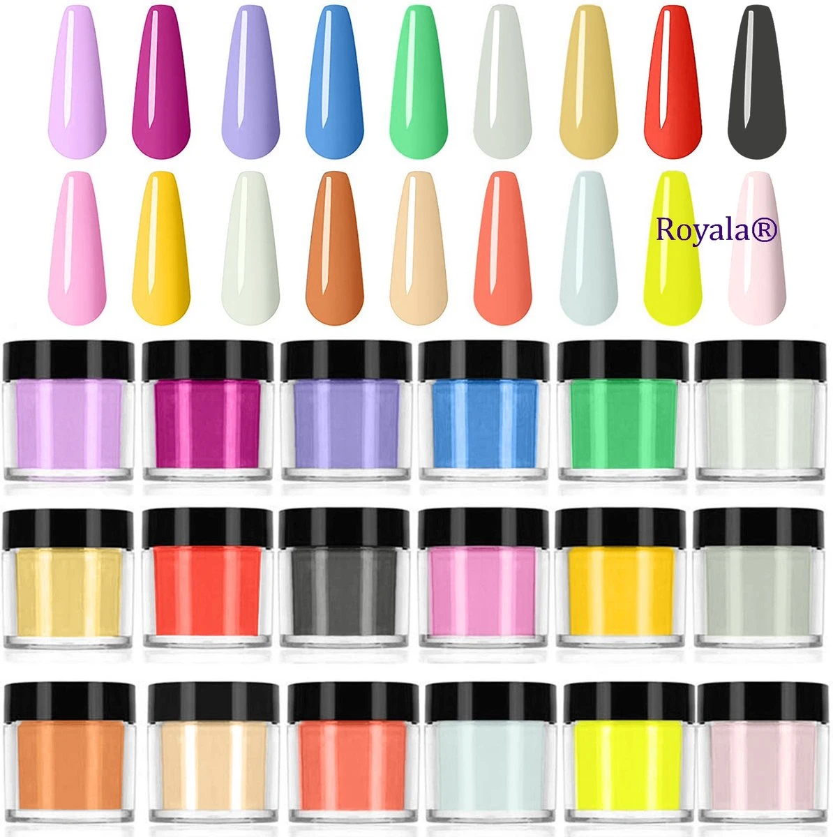 Royala Dipping Powder Aanvul Kit - Acryl Nagels Aanvulpakket - 18 Kleuren Dipping Poeder - Nagel Poeder - Acryl Poeder - 3 Royala Dipping Powder Aanvul Kit - Acryl Nagels Aanvulpakket - 18 Kleuren Dipping Poeder - Nagel Poeder - Acryl Poeder -