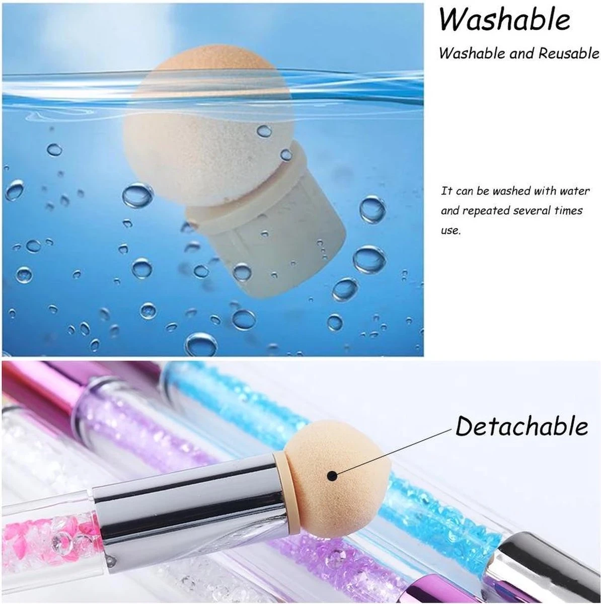 GUAPÀ - Nail Art Blooming Spons & Stempel Penseel Voor Het Maken Van Babyboom En Holografisch Effecten Op Je Nagels - Kleur Roze 8 GUAPÀ - Nail Art Blooming Spons & Stempel Penseel Voor Het Maken Van Babyboom En Holografisch Effecten Op Je Nagels - Kleur Roze - Image 6