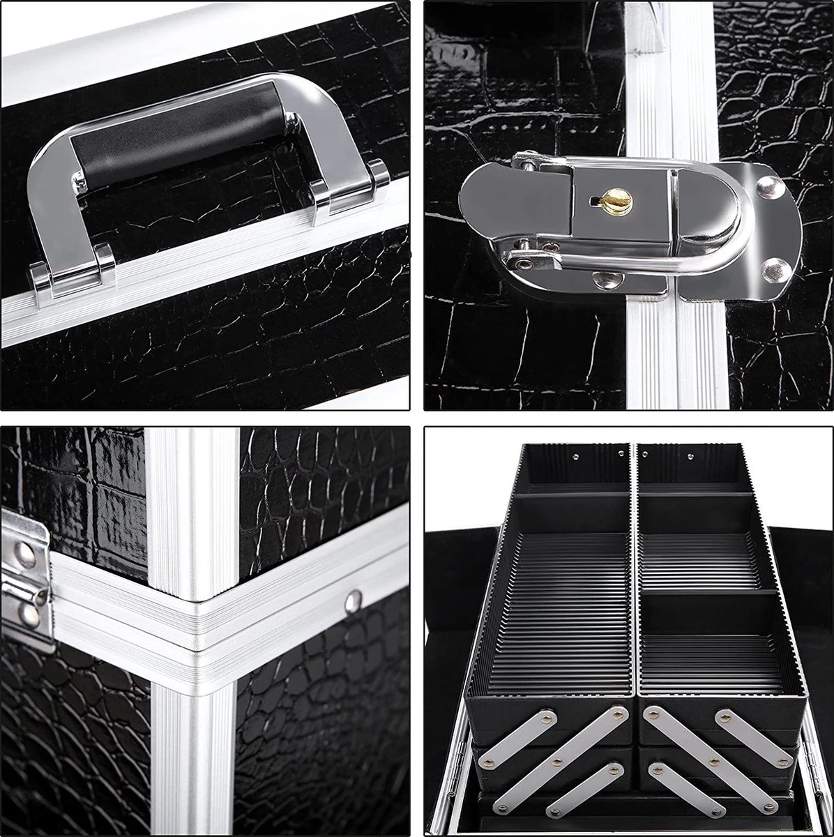 A.T. Shop Cosmeticakoffer, Make-up Koffer, Beauty Case, Bewaren Van Make-up, Nagellak. Zwart 7 A.T. Shop Cosmeticakoffer, Make-up Koffer, Beauty Case, Bewaren Van Make-up, Nagellak. Zwart - Image 5