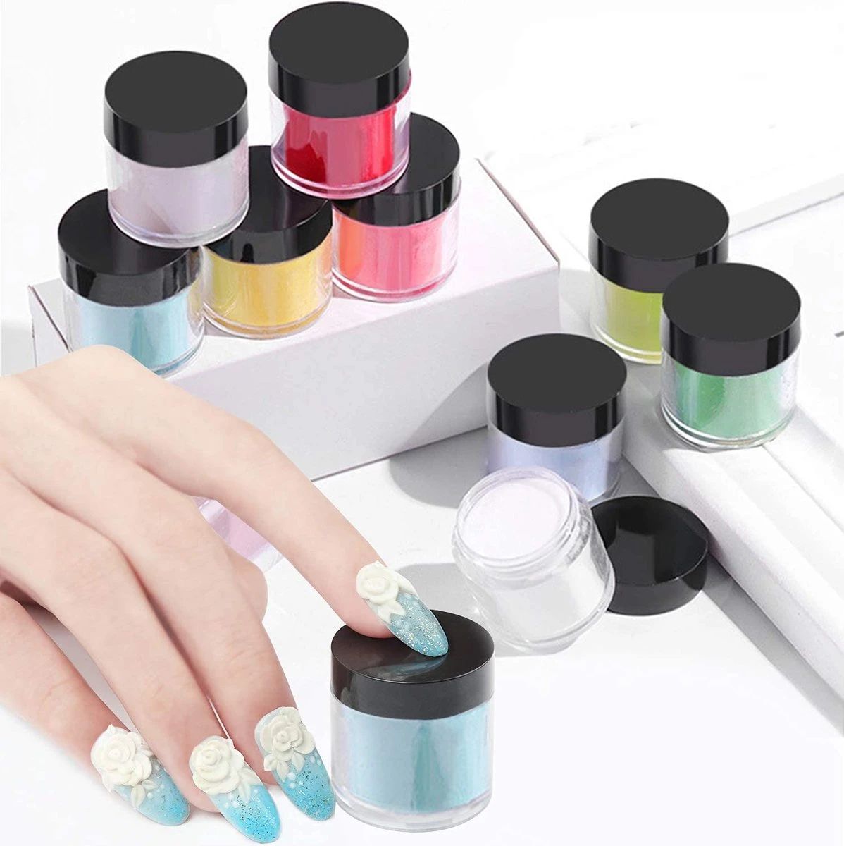 Royala | 18-Delige Acryl Poeder Set | Totaal 108 Gram Aan Poeders | Acryl Nagels | Starter Set Voor Nail Art| 18 Kleuren | Nail Art 9 Royala | 18-Delige Acryl Poeder Set | Totaal 108 Gram Aan Poeders | Acryl Nagels | Starter Set Voor Nail Art| 18 Kleuren | Nail Art - Image 7