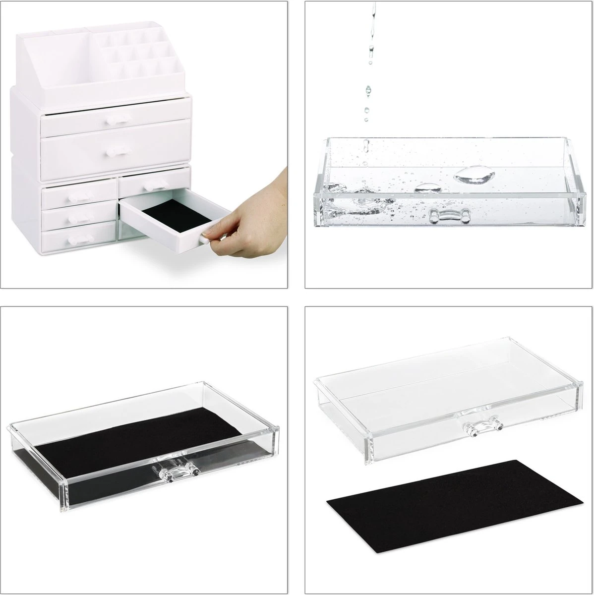 Relaxdays Make-up Organizer - Tweedelig - Cosmetica Opbergdoos - Transparant 16 Relaxdays Make-up Organizer - Tweedelig - Cosmetica Opbergdoos - Transparant - Image 14