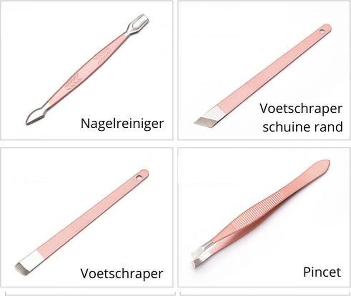 Professionele 16-in-1 Manicure / Pedicure Set In Rose Gold In Luxe Opbergdoosje | Nagelgarnituur 16 Stuks Roségoud / Goud | Nagelknipper Nageltang Ingegroeide Teennagel Manicureset Pedicureset | Nagelschaar Nagelschaartje Nageltang Nagelknipper 7 Professionele 16-in-1 Manicure / Pedicure Set In Rose Gold In Luxe Opbergdoosje | Nagelgarnituur 16 Stuks Roségoud / Goud | Nagelknipper Nageltang Ingegroeide Teennagel Manicureset Pedicureset | Nagelschaar Nagelschaartje Nageltang Nagelknipper - Image 5
