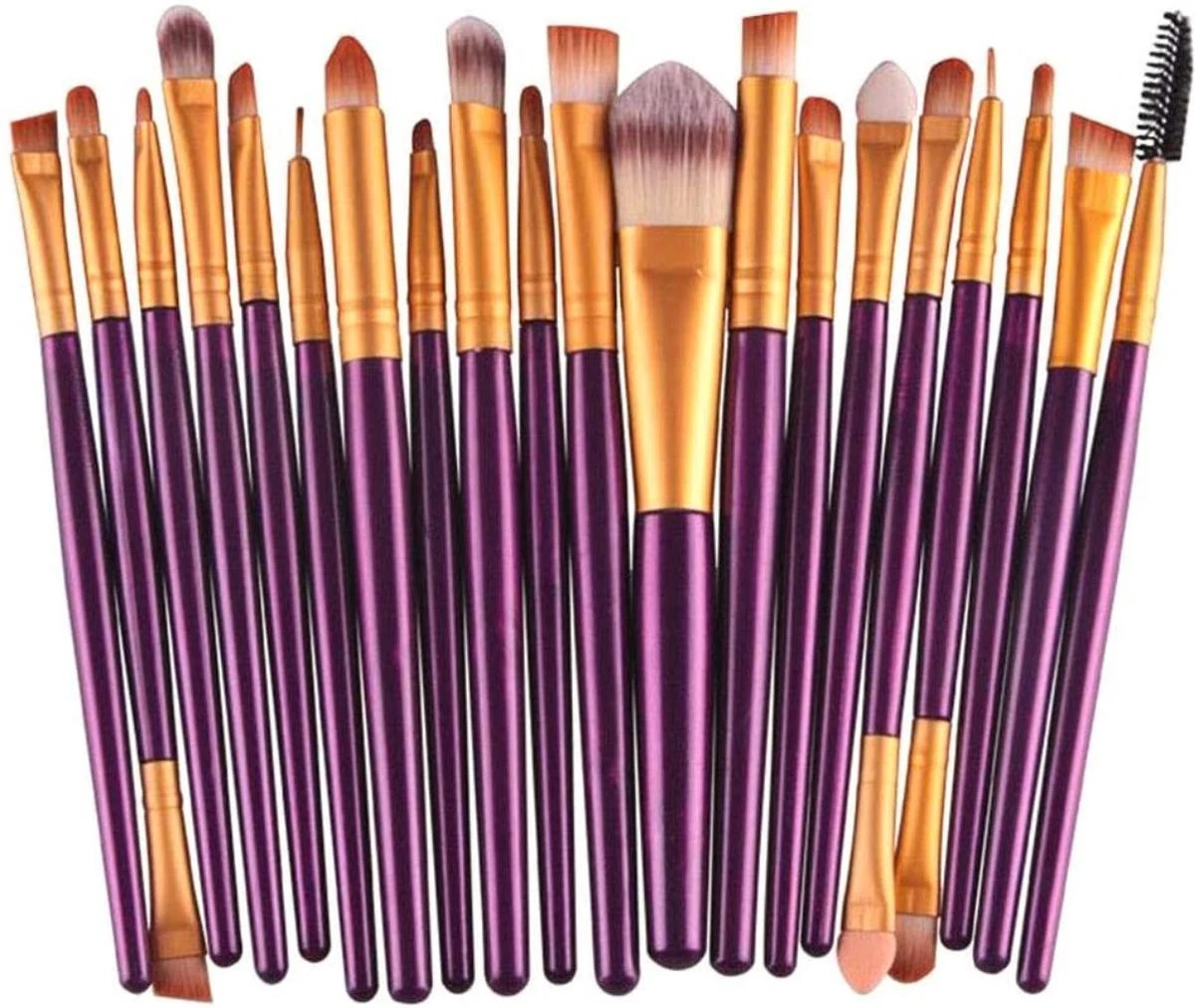 Merkloos Makeup Kwasten - Makeup Set - Makeup Geschenksets - 20delig - Paars - Goud - Able & Borret 3 Merkloos Makeup Kwasten - Makeup Set - Makeup Geschenksets - 20delig - Paars - Goud - Able & Borret