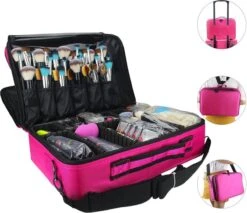 Cosmetica Koffer - Make-up Koffer Met Verstelbare Vakken - Visagie En Nagelstyliste Beauty Koffer - 37x27x13CM - Roze 23 Cosmetica Koffer - Make-up Koffer Met Verstelbare Vakken - Visagie En Nagelstyliste Beauty Koffer - 37x27x13CM - Roze -Modecosmetica Winkel 1200x1034 8