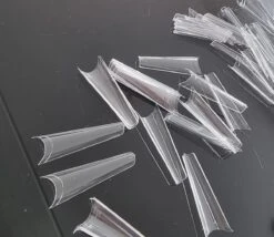 Merkloos Gel Flex 250 Nageltips Met Lijm - Transparant XXL Long Coffin Half Cover C Nail Tips- French Nail Art Acryl Nagels & Gelnagels -Hoge Kwaliteit -Modecosmetica Winkel 1200x1042