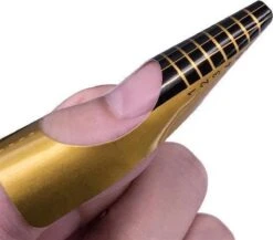 Merkloos Nagel Sjablonen - Nail Forms - Acryl Sjabloon - Nail Art - Beauty & Make-up - French Manicure - Goud | 25 Stuks -Modecosmetica Winkel 1200x1053