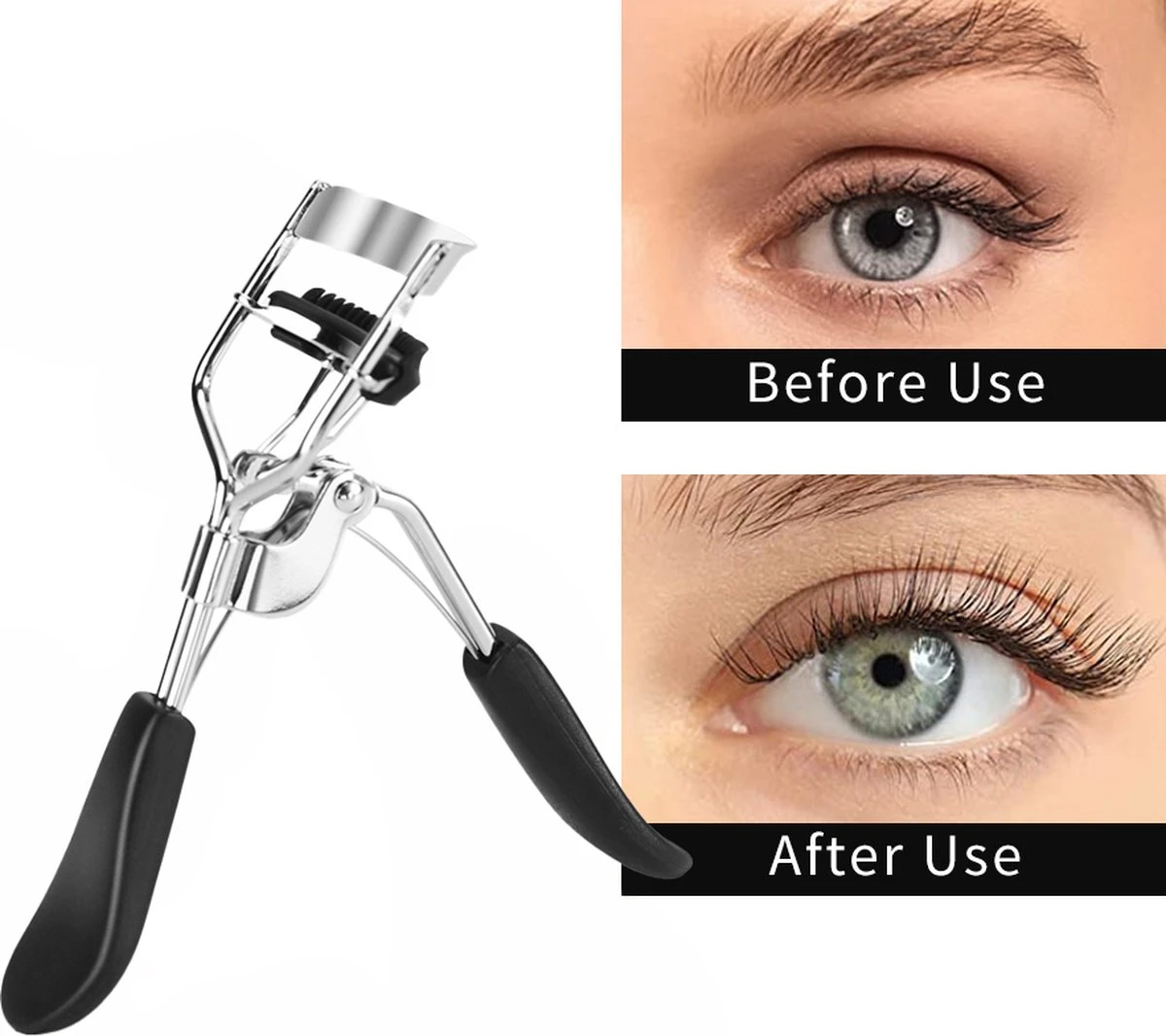 INTER-ESQUE® Wimperkruller Met Kam - Eyelash Curler + 5x Gratis Extra Siliconen Pad - Zwart/Zilver 7 INTER-ESQUE® Wimperkruller Met Kam - Eyelash Curler + 5x Gratis Extra Siliconen Pad - Zwart/Zilver - Image 5