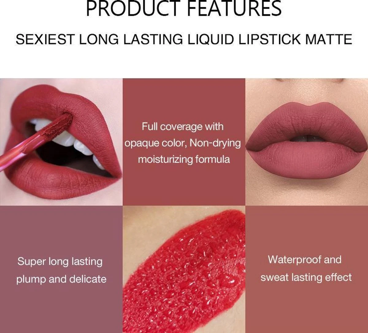 HANDAIYAN® | Liquid Lipsticks | Set Van 6 | Matte Lippenstift | Vloeibare Lippenstift | Waterproof | Make Up Set | Geschenkset | Giftset | Lipstick | Lippenstift | Lipgloss | Lip Gloss 6 HANDAIYAN® | Liquid Lipsticks | Set Van 6 | Matte Lippenstift | Vloeibare Lippenstift | Waterproof | Make Up Set | Geschenkset | Giftset | Lipstick | Lippenstift | Lipgloss | Lip Gloss - Image 4